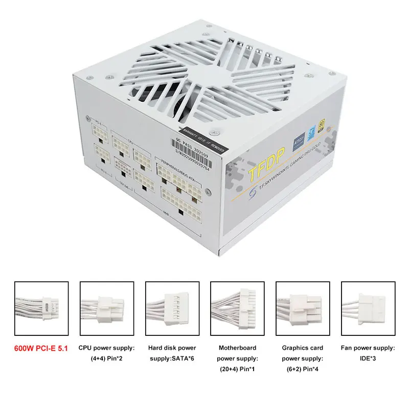 Modular Power Supply - White 750w 850w 1000W 1200W Watt