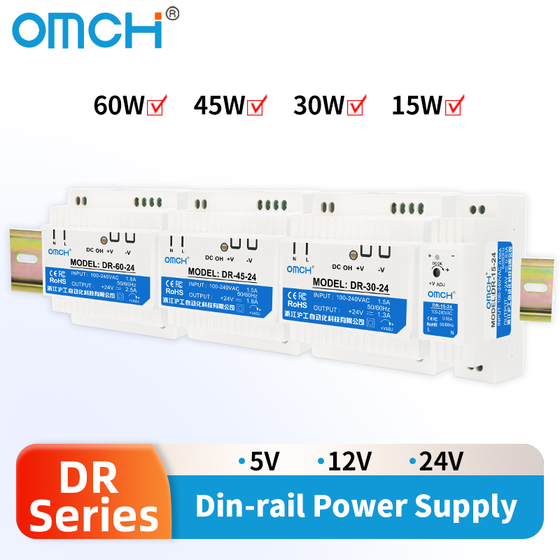 OMCH Din Rail DR-15 DR-30 DR-4 - Smps Power Supply ulasan dan harga