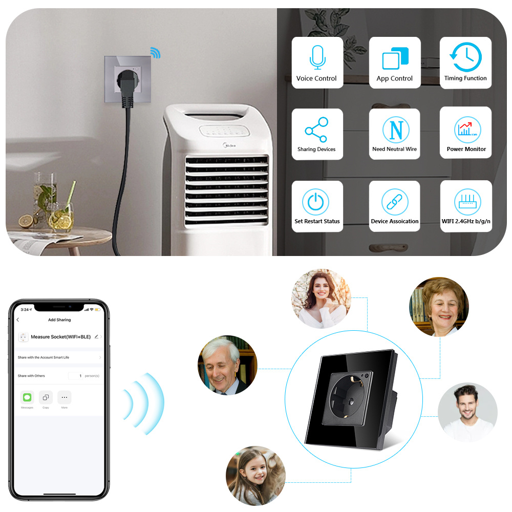 TAWOIA Wifi Wall Socket EU Sta - Open Frame Power Supply ulasan dan harga