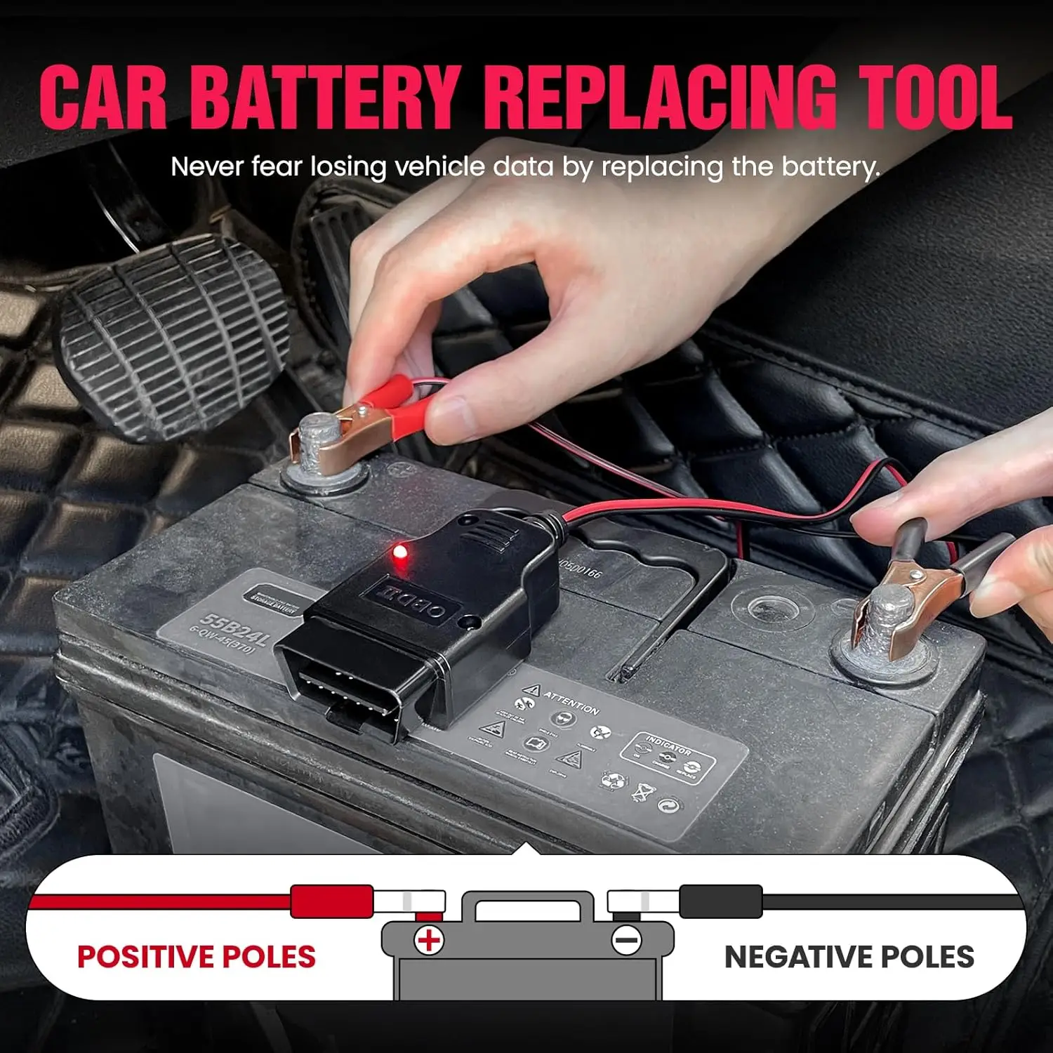 OBD II Car Memory Saver Cable  - Power Supply Tester ulasan dan harga