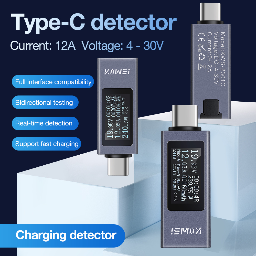 Type-C Tester LCD Digital Volt - Power Supply Tester ulasan dan harga