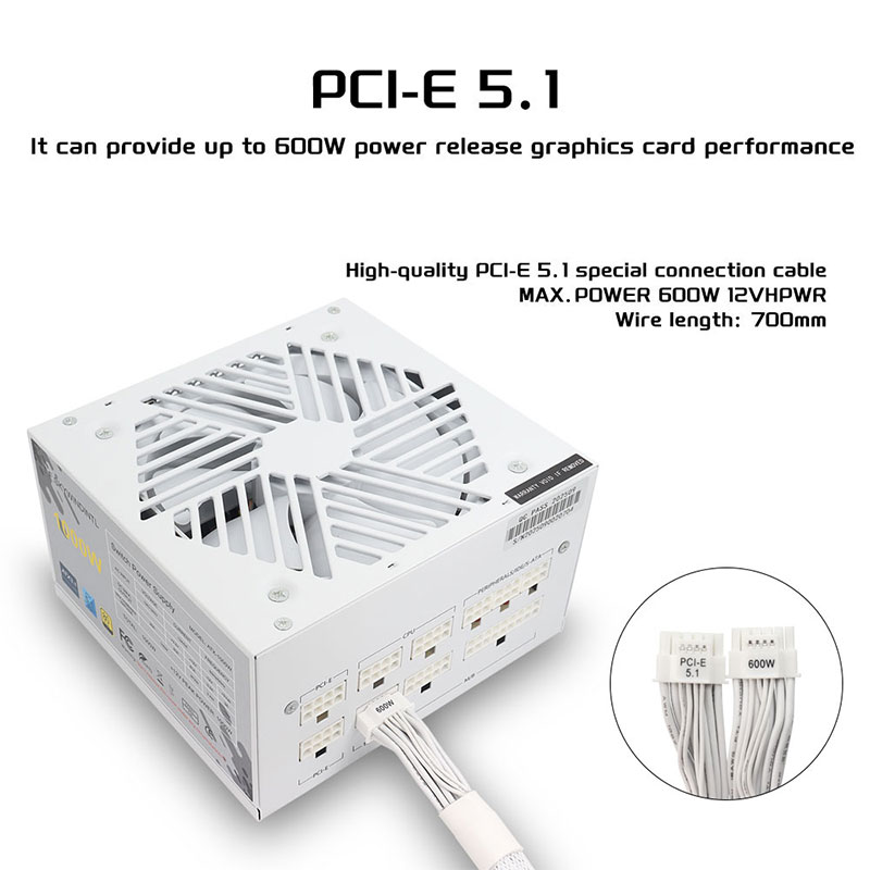 White 750w 850w 1000W 1200W Wa - Modular Power Supply ulasan dan harga