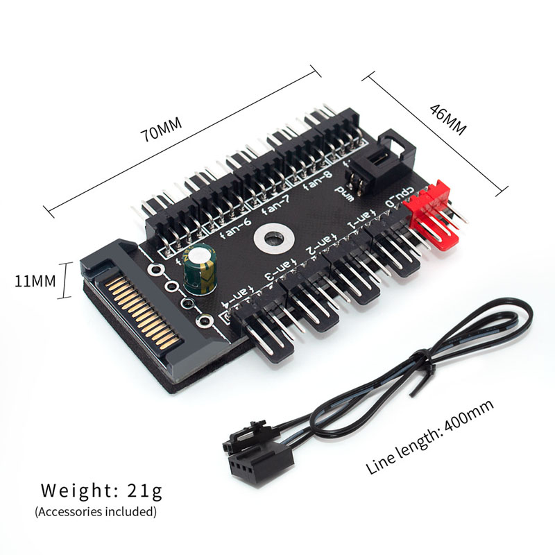 10-Port 4 Pin PWM Fan Hub Spli - Pc Power Supply ulasan dan harga