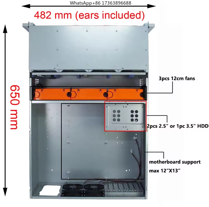 4U Rackmount Server Case 24 Ho - Server Power Supply ulasan dan harga